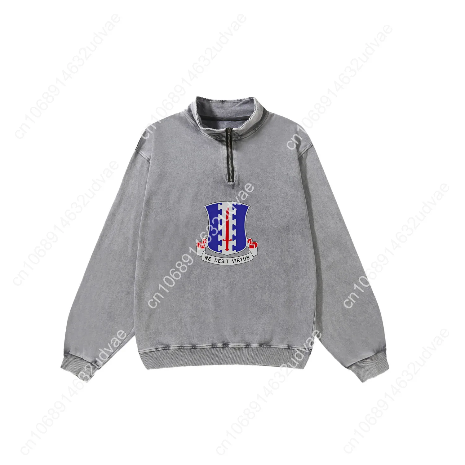 Bluza Retro Regimentu Piechoty 187 Męska Damska Młodzieżowa Vintage Pulower z Półgolfem na Zamki Personalizowane Koszulki z Rękawami