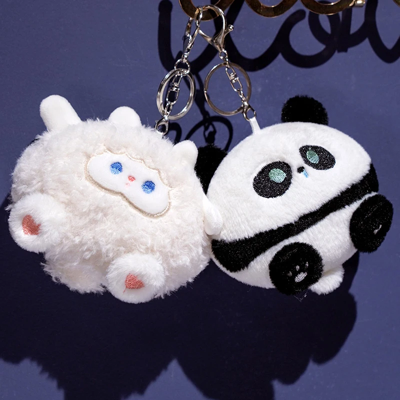 Kawaii Dog Plush Toy Stuffed Soft Animal Sheep Panda Plushies Keychain Accessories Hanging Pendants Girls Children Birthday Gift