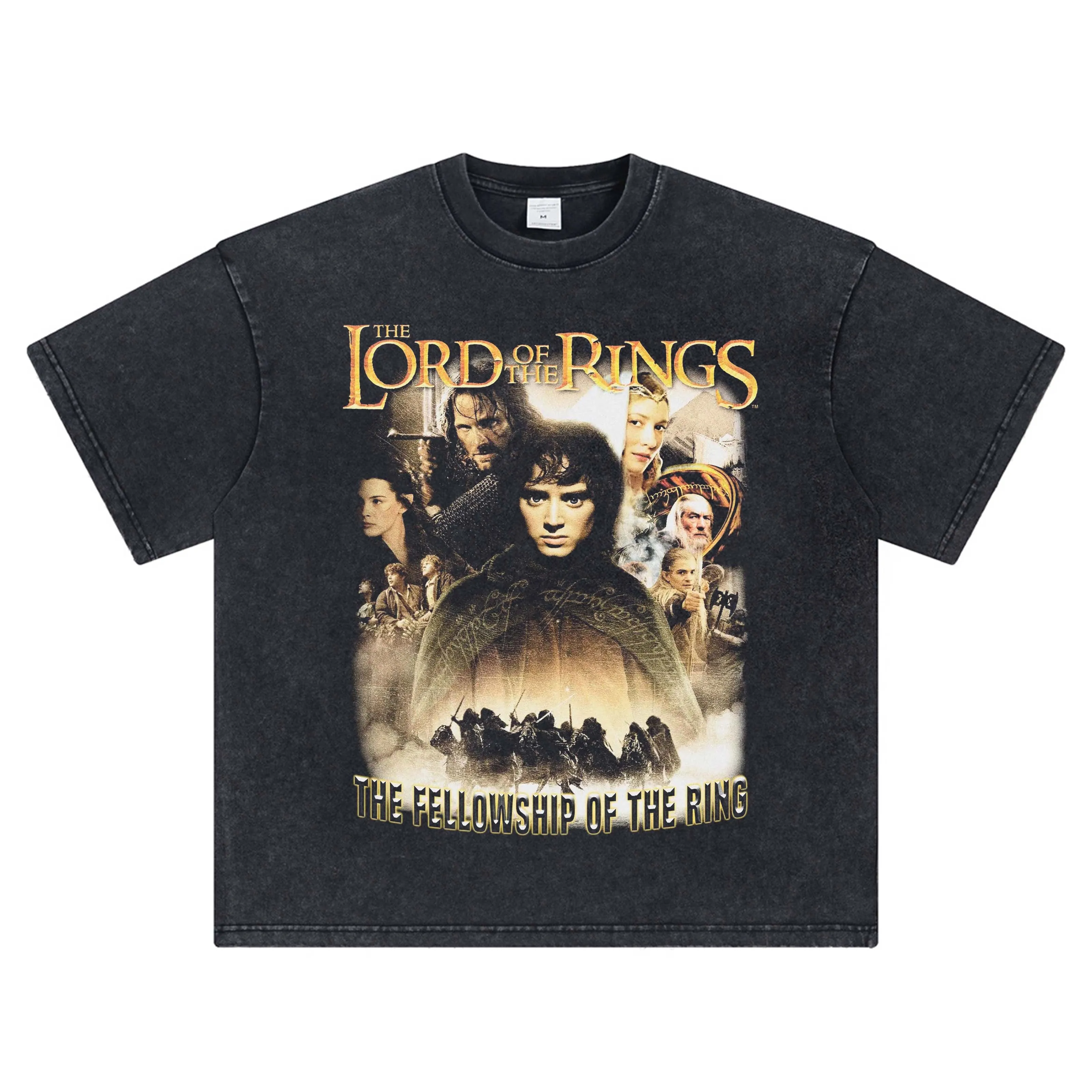 

2025 Lord of The Rings T-shirt - Frodo The Lord of The Rings Vintage Classic Film Print Short-sleeved Washed Distressed Top