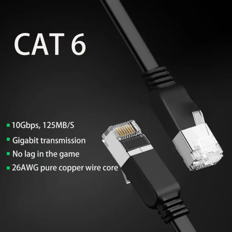 1/3/15/30m Ethernet Cable Cat6 Flat Cable Gigabit High Speed 1000Mbps Internet Cable RJ45 Shielded Network LAN Cord for PC  Xbox