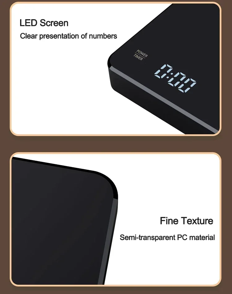 Elektronische Kaffeewaage mit Silikonpad, digitale Kaffeewaage mit Timer, LED-Anzeige, USB-Aufladung, für Zuhause, Café, gutes Geschenk – Detail 10