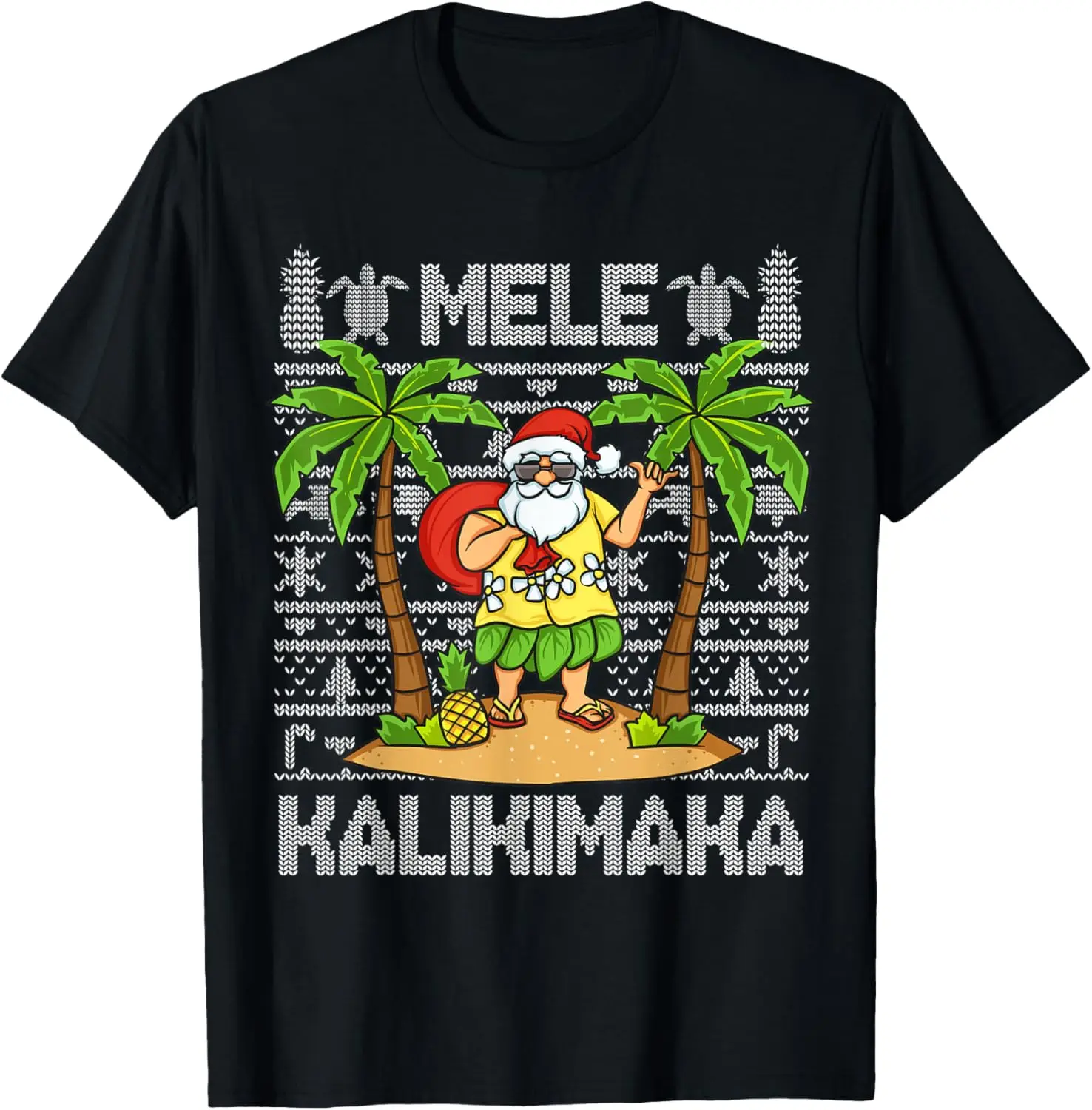 

Mele Kalikimaka Santa Claus Hawaiian Christmas In July T-Shirt