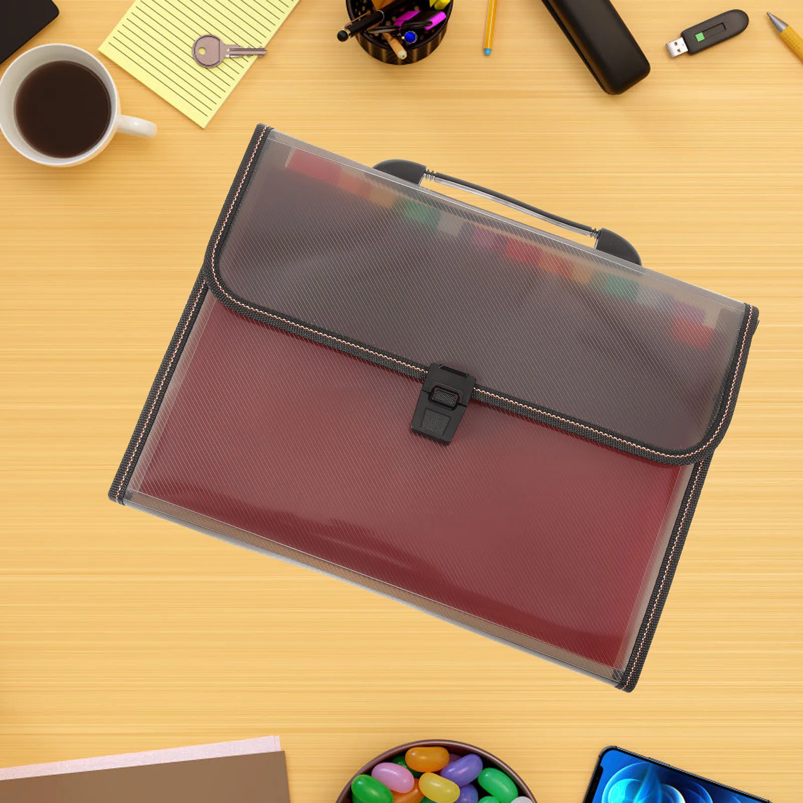 

Document File Folder Accordion File Organizer Lightweight Portable PP Material for A4 Paper Bills Receipts Storage