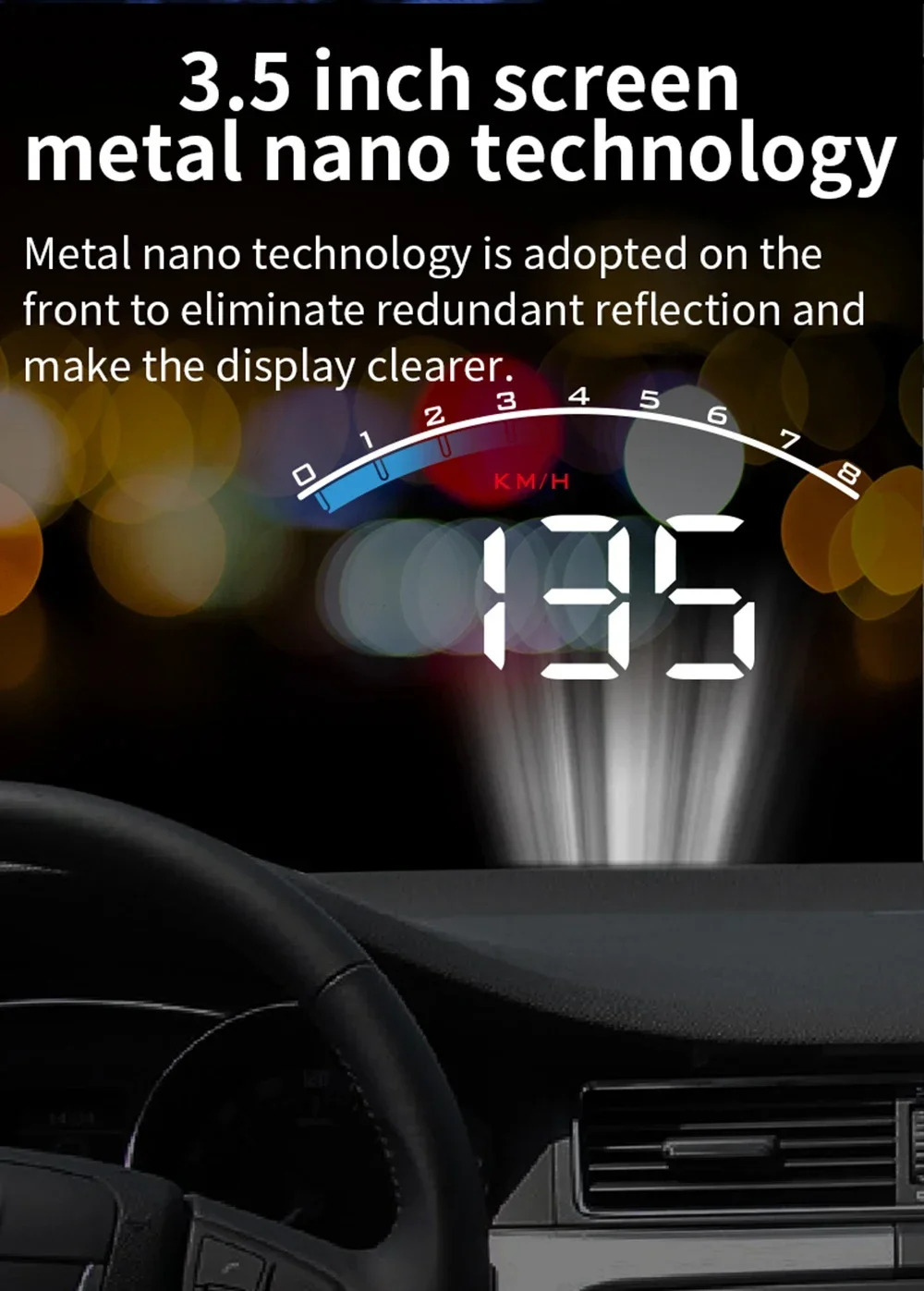 M6S OBD2 HUD Digitales Auto-Head-Up-Display Windschutzscheiben-Projektor Tachometer Wassertemperatur Spannung Auto-Zubehör Bordcomputer – Detail 7