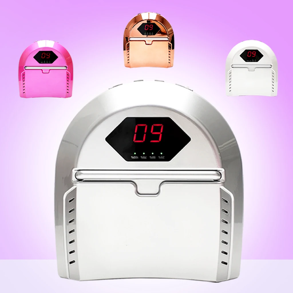72W Custom Color Pink Black Professional Cordless Pro Nail Dryer Lamp 2 In1 Double Hands Fan UV Led Nail Lamp Rechargeable