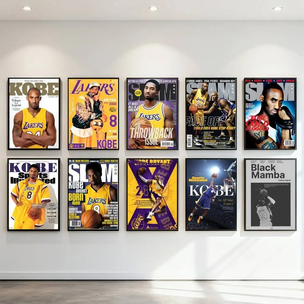 Famous BASKETBALL STAR Kobe magazine cover Poster Art Print Anime Style Home Decor Ideal Gift Perfect Room Decor