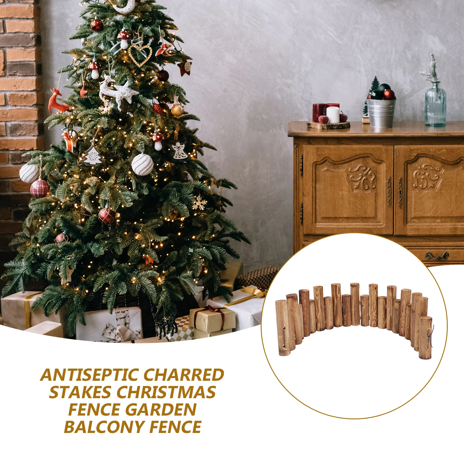 

1Pcs Wooden Fence Anti-Corrosive Durable Garden Partition Decorative Outdoor Yard Lawn Fence Flexible Easy Install