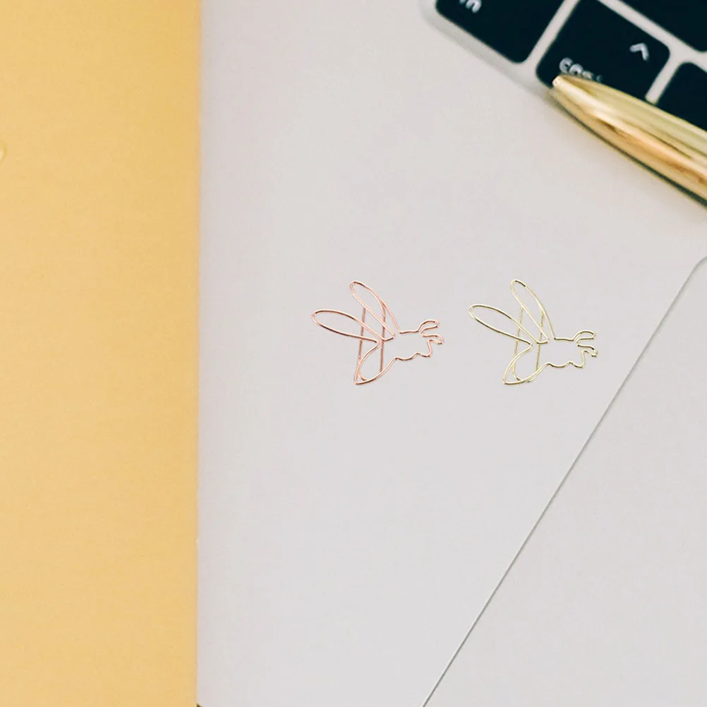 24 szt. spinaczy biurowych w kształcie pszczół, kreatywne małe spinacze z metalu ze stopu cynku, urocze spinacze do papieru, uchwyt biurowy, artykuły biurowe