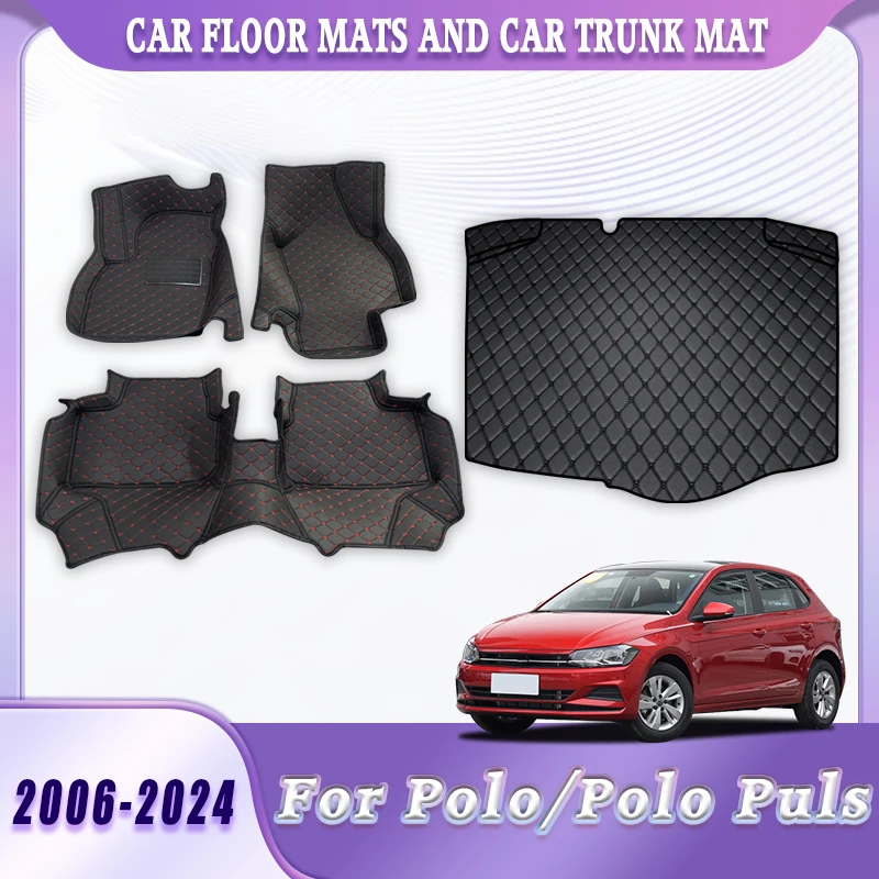 Passend für Volkswagen VW Polo Polo Plus 2006-2024 Auto-Fußmatten Kofferraummatte Vollständige Abdeckung Rutschfest Langlebige Schalen Innenraumteppiche
