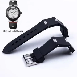 High Quality Black Rubber Strap Men and Women Silicone Bracelet for Bvlgari Bvlg diagono 24mm x 8mm 22mm x 8mm
