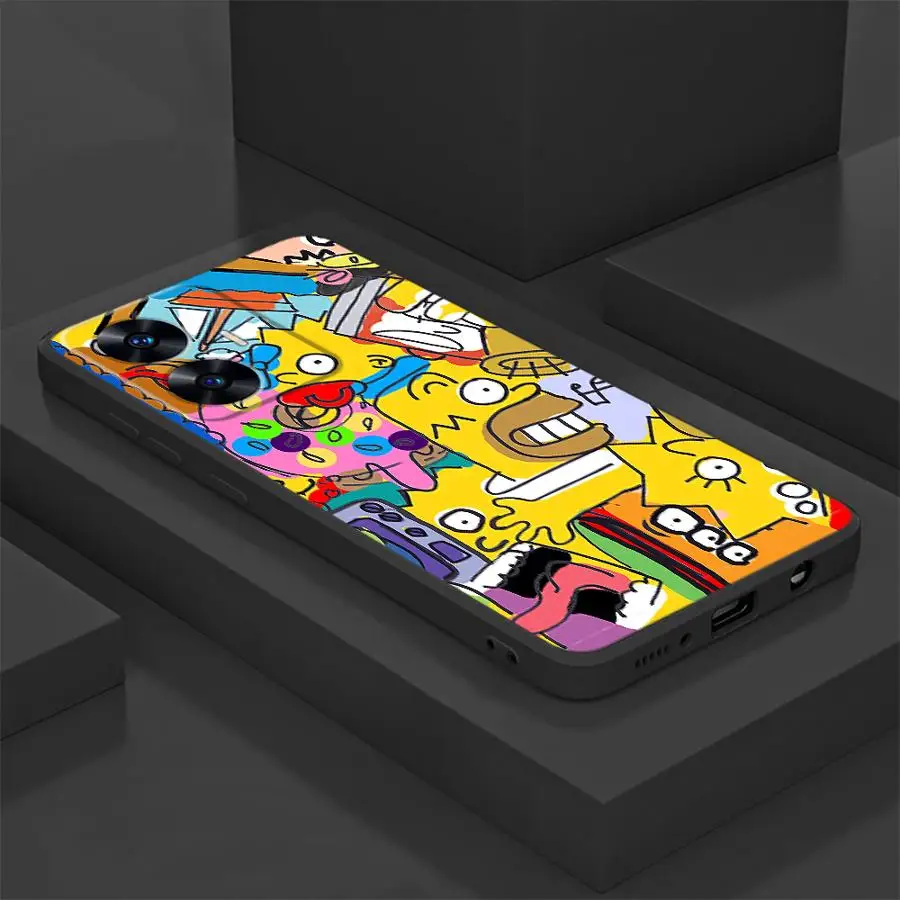 シンプソンズファミリー ソフトバック スマホケース Realme GT Master Neo2 C21 C15 C12 P3 Ultra 6 7 8 9 10 Nazro 50 50i C25 12 14対応