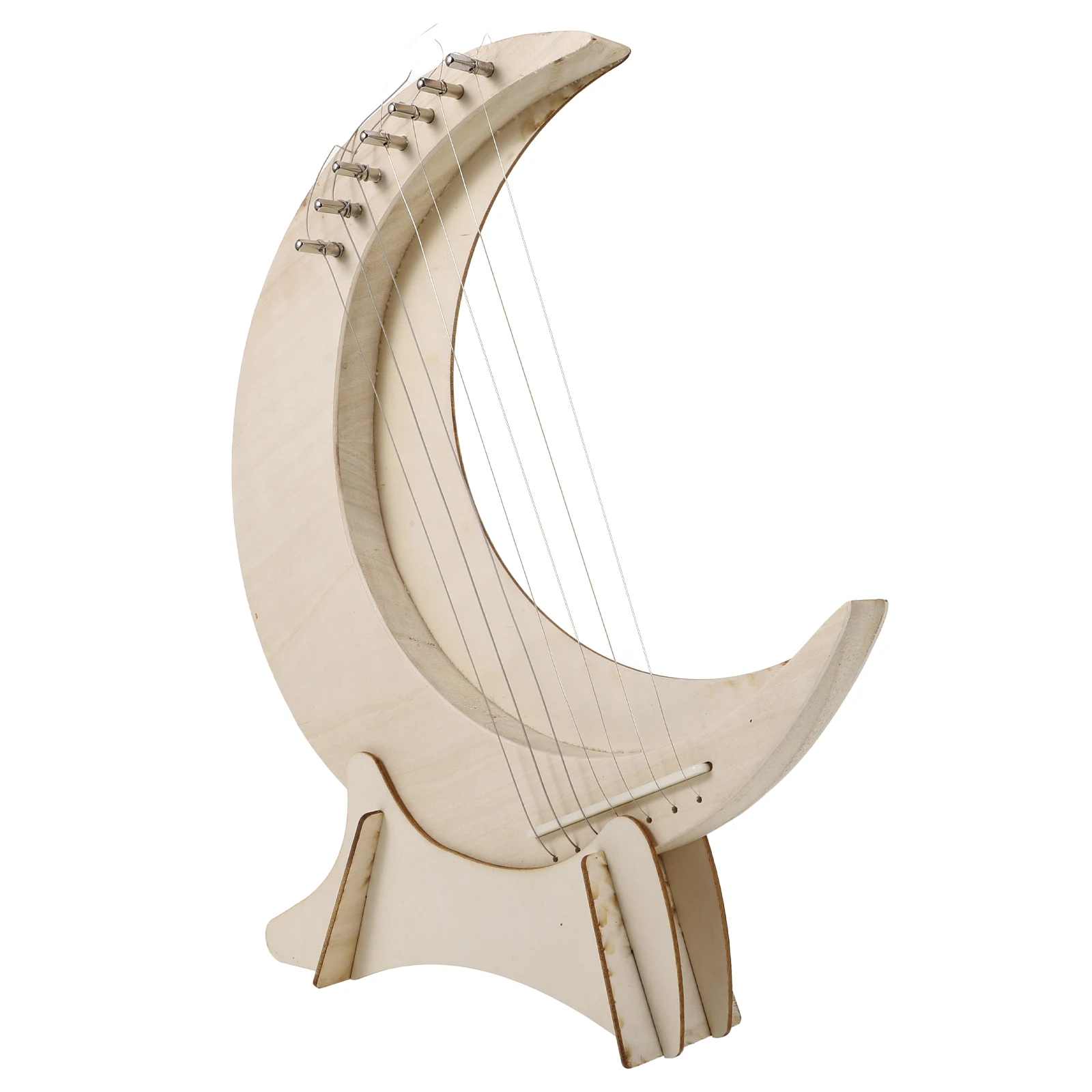 

Wooden Lyre Harp 7-String Small Musical Instrument for Beginners Portable Handheld Wood Harp Strings Instrument