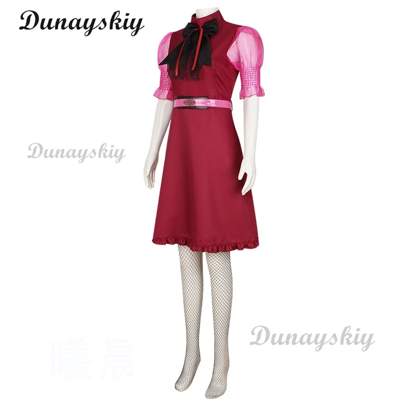 Anime Film Monster Cosplay Jurk Hoge Meisje Draculaura Cosplay Kostuum Pruik Roze Zwarte Pruik Halloween Vrouwen Fancy Rollenspel Outfit