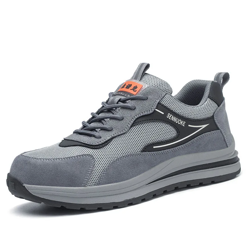big size mens fashion steel toe caps working safety shoes summer worker shoe soft insulation sneakers tooling security low boots