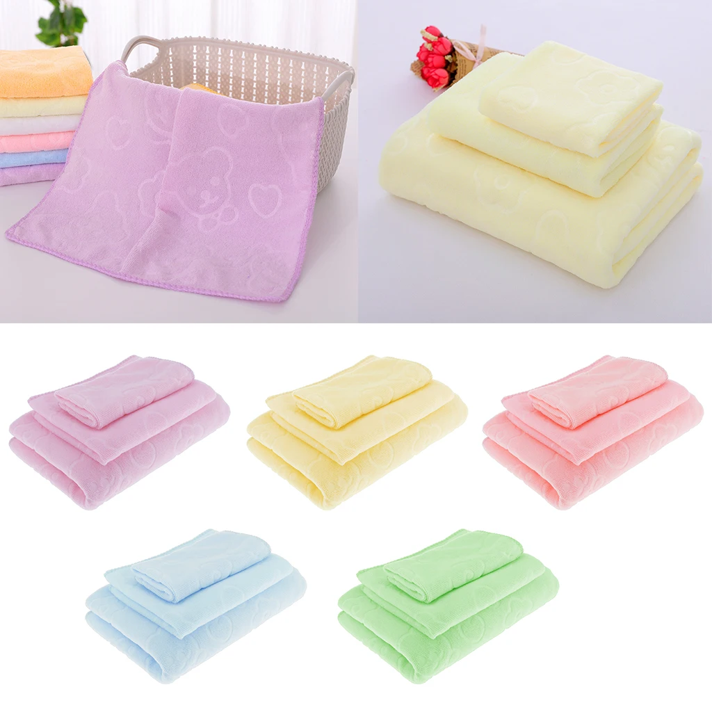 3 Pieces Sets Bathroom Gym Spa Super Soft Bathtowel Hand Towel