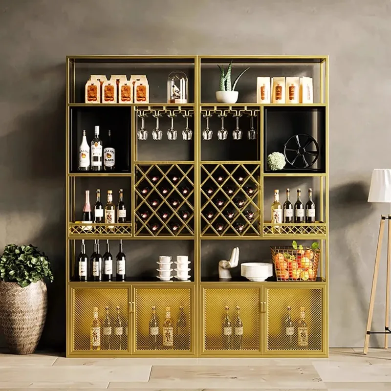 

High-end wine cabinet against the wall, living room, small wine rack, household locker, entrance partition, modern simplicity