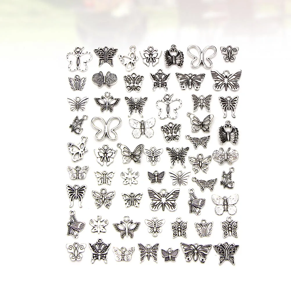 

60pcs Silver Charms Mixed Animal Pendants Diy Jewelry Making Accessories Bracelet Necklace Keychain Decorative Findings