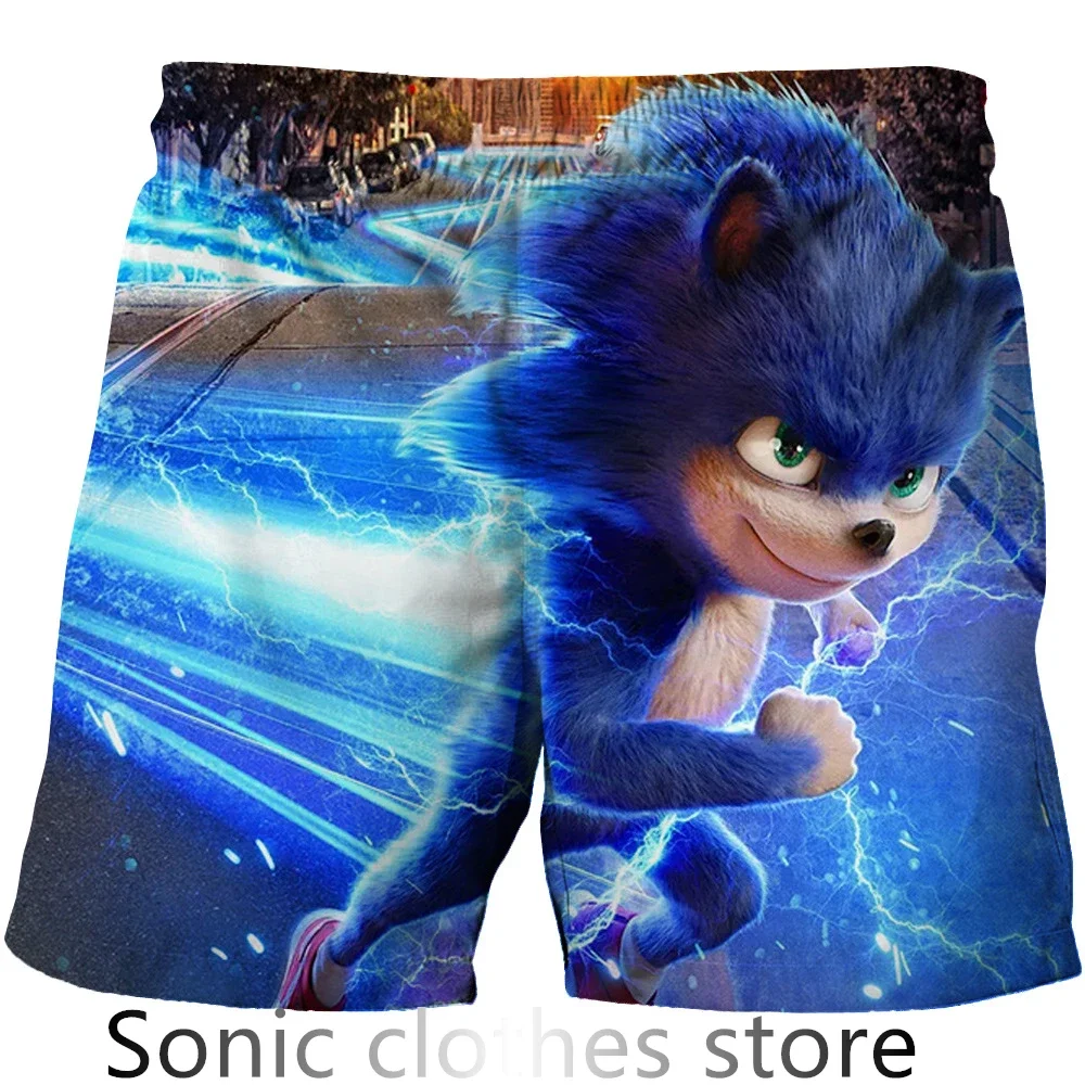 2024 New Anime Kids Sonic Shorts Fashion Boys Girls Clothes Harajuku Cute Baby Cartoon Casual Summer Boy Women Beach Pants