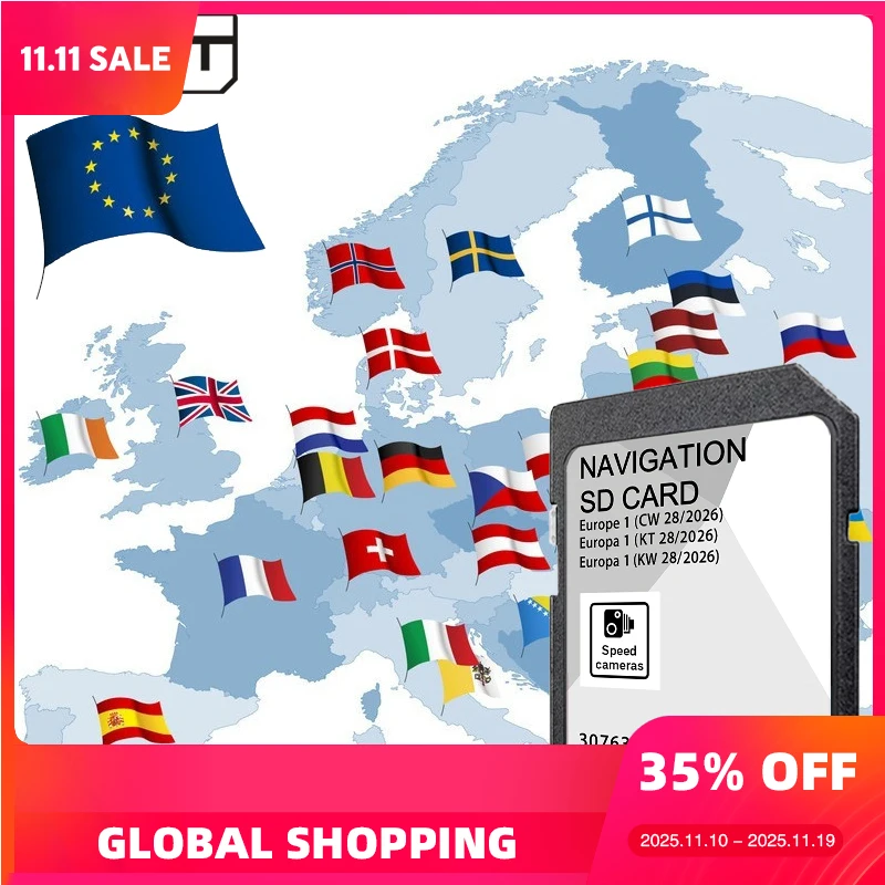 

SD Card GPS Europa 2026 for Skoda Superb Fabia Rapid Yeti Car Discover Media MIB2 ECE 5L0051236EG 32GB