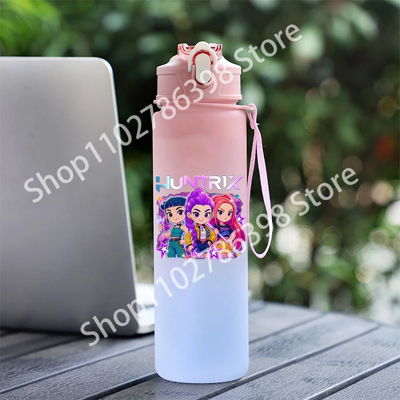 أكواب كرتونية K Pop Demon Hunters للفتيات زجاجة مياه عالية الجودة رياضية مانعة للتسرب كوب ماء لطيف من البلاستيك هدايا عيد ميلاد للأطفال #5