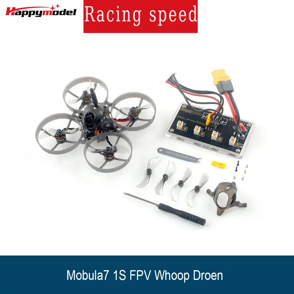 

HappyModel Mobula7 1S X12 5-в-1 AIO FC ELRS V2.0 BLHELIS 12A VTX 400мВт Runcam Nano3 RS0802 KV20000 1S 75мм FPV Tinywhoop