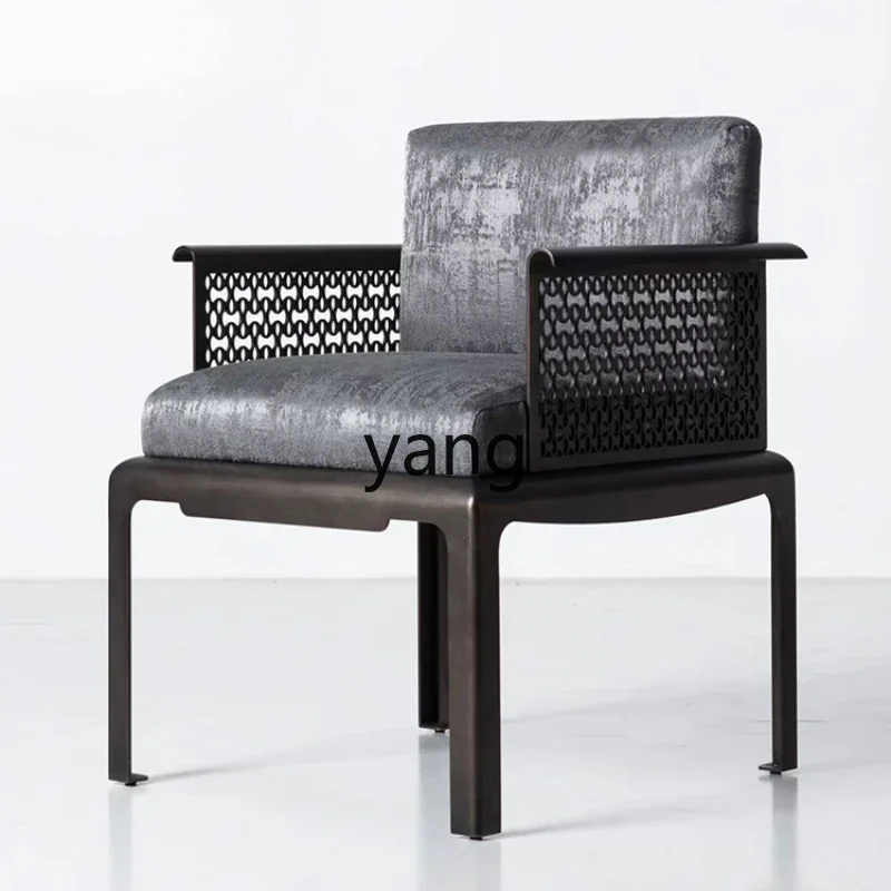 CX New Chinese Style Combination Sofa Villa Club Negotiation High-End Custom Metal Armchair