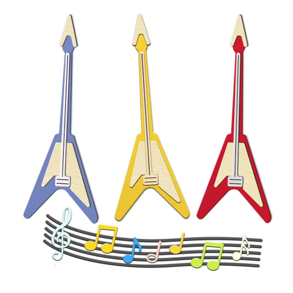 MangoCraft Musical Guitar Cutting Dies DIY Scrapbooking Supplies Metal Dies Knife Mold For Card Making Albums Crafts Decor 4
