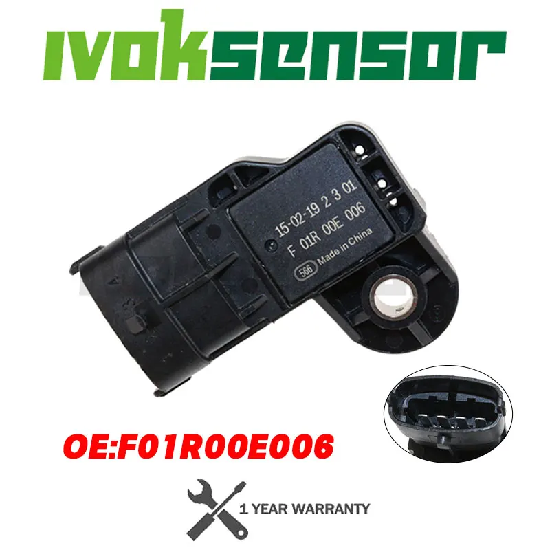 

Датчик абсолютного датчика впускного коллектора для Great Wall C50 Haval H6 Cowry 1.5T 143hp Geely Vision BYD G6S7 F01R00E006 F 01R 00E 006