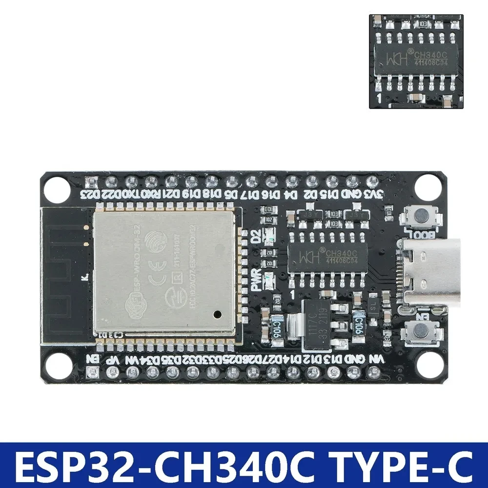 Placa de desarrollo ESP32 Wroom-32, 30 Pines, USB, CH340C, Wi-Fi, Bluetooth, ESP32