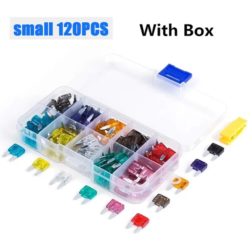 

120Pcs Blade Fuse Assortment Auto Car Truck Motorcycle Fuses Kit 5-30AMP Fuse Assortment Kit