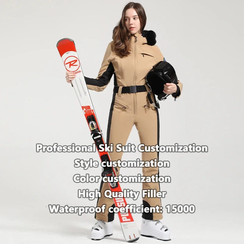 Professional Double-board Windproof Cross-border Ski Suit Thickened Warm Waterproof Slim-fit Outdoor Ski Suit Women's suit