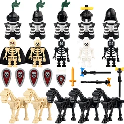 AX9815 AX9816 Medieval Knight Skeleton Knight Soldier Shield Spear Enlighten bricks Weapons Accessories Puzzle Kids for Toys