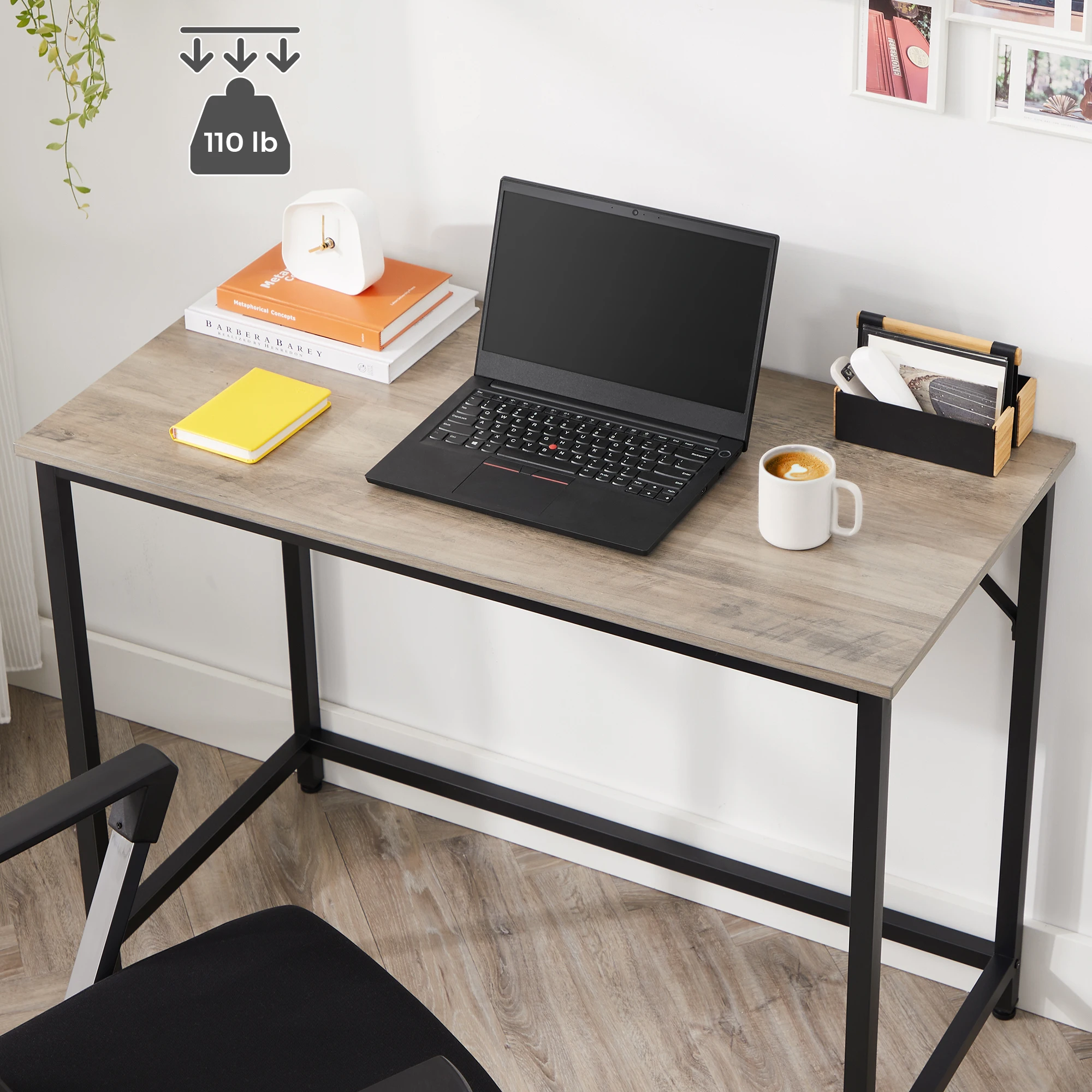 VASAGLE Computer Desk, Small Office Desk and Workstation, Work Desk for Home Office, Study, Bedroom,50 x 100 x 76 cm, Industrial