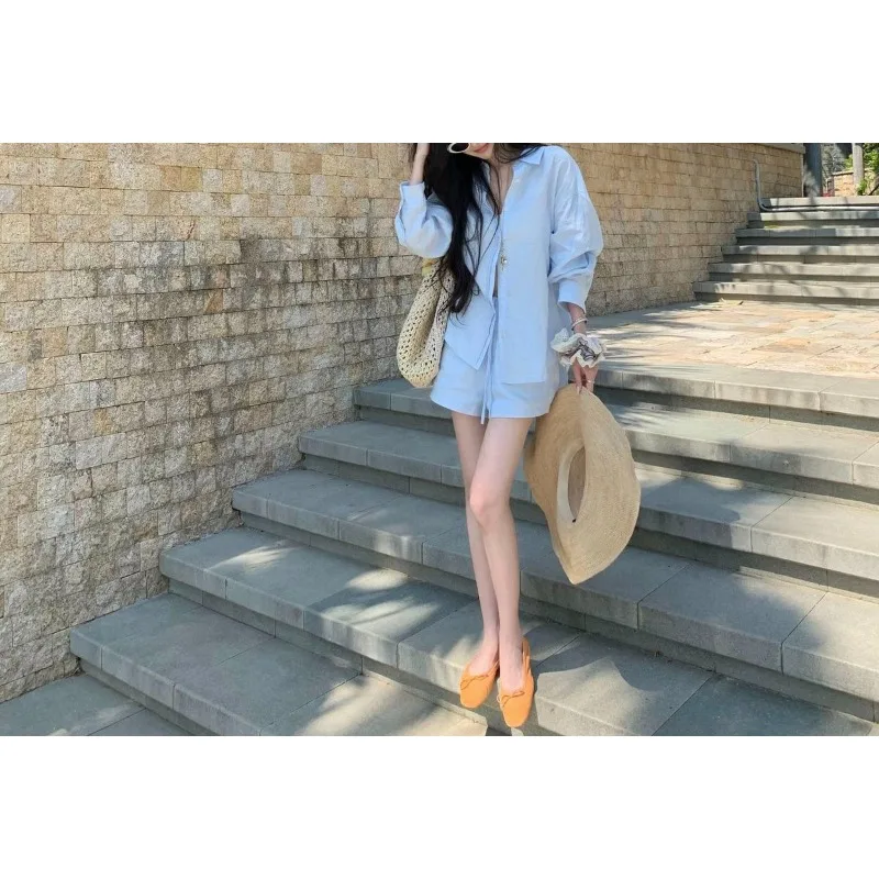 

Shorts Set 2026 Spring and Summer Casual Cardigan Jacket Two-piece Set
