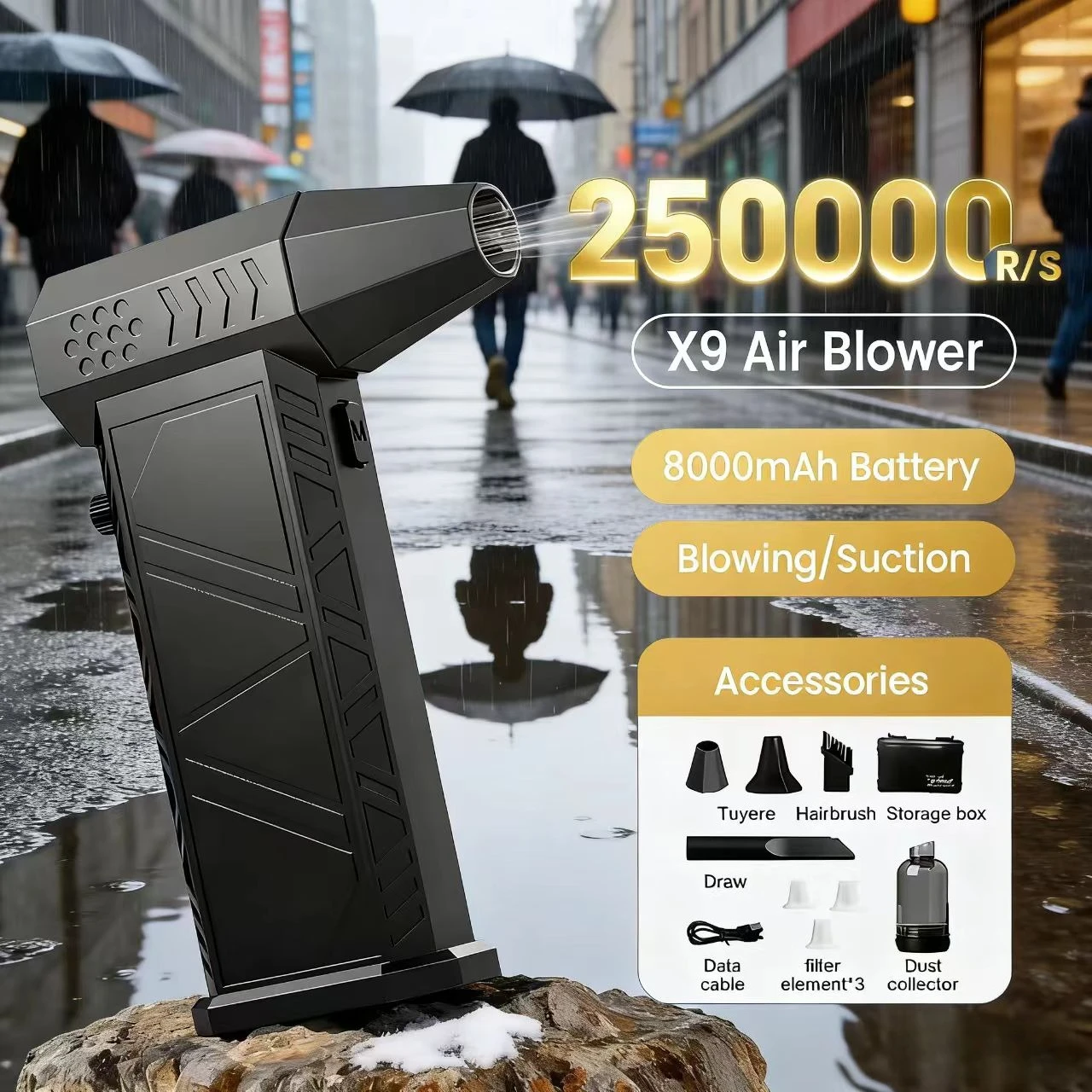 

Турбовентилятор X9 Turbo Fan Jet 250000 об/мин, бесщеточный, для чистки ПК/клавиатуры/дома/автомобиля, воздуходувка-пылесборник