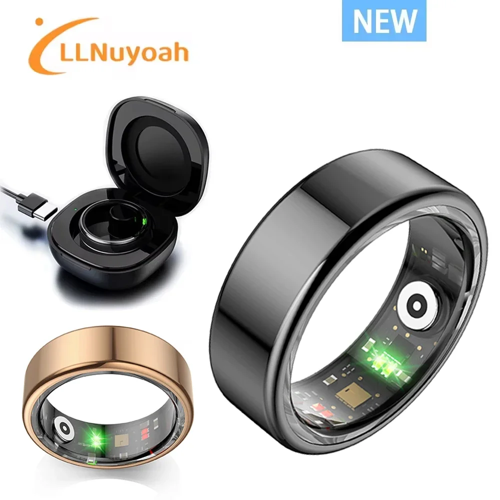 llNuyoah R02 Smart ring For sports Swim Sleep Health Monitoring IP68 & 3ATM Waterproof Multi for iOS and Android Men and Women