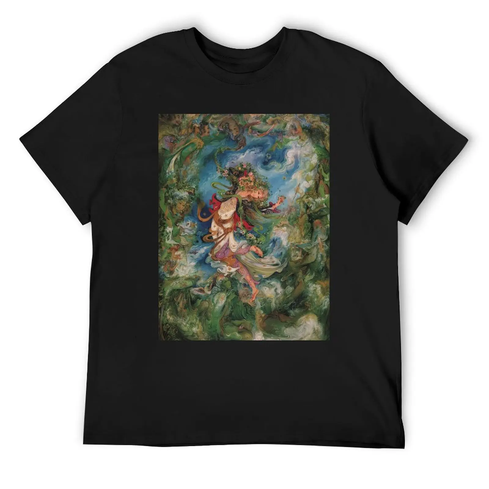 Iranian Miniature Art Painting T-Shirt oversized t shirt anime stuff mens graphic t-shirts