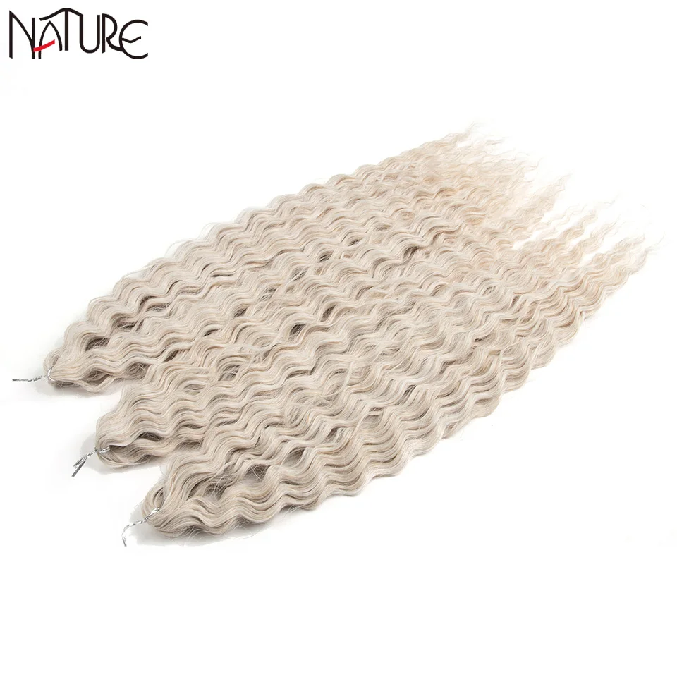 NATURE Ariel Curl Hair Extension Crochet Hair 22 Polegada Kinky Curly Twist Trança sintética Cabelo Ombre Loira Rosa Deep Wave Hair