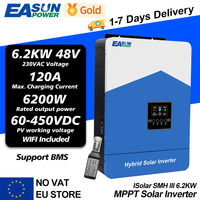EASUN POWER 2.2KW 3.2KW 4.2KW 6.2KW MPPT Inverter Hybrid 48V 120A 60V to 450VDC PV Input 220VAC EU Store with WIFI RS485 RS232