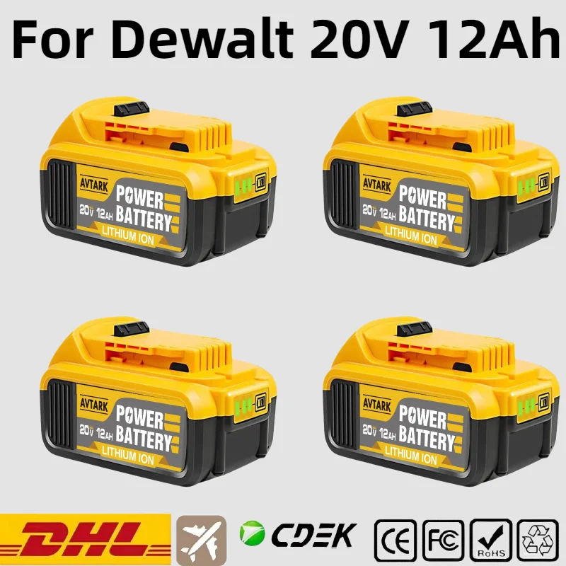 For DeWalt 20V 9/12Ah Lithium Battery DCB118 Fast Charger DCB1104 Charger Applicable to Dewalt’s series of 18V/20V Power Tool