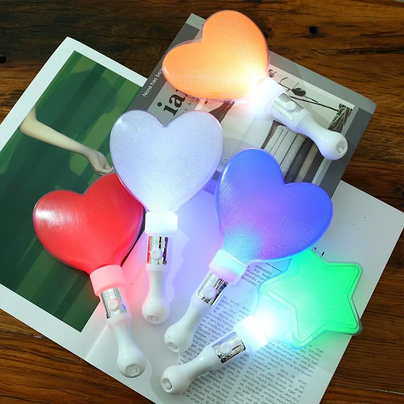 LED Luminous Bars Fun Glowing Colorful Five Pointed Star Flash Light LED Stick Fairy Wand Cheer Luminous Toy Party Decor Glow