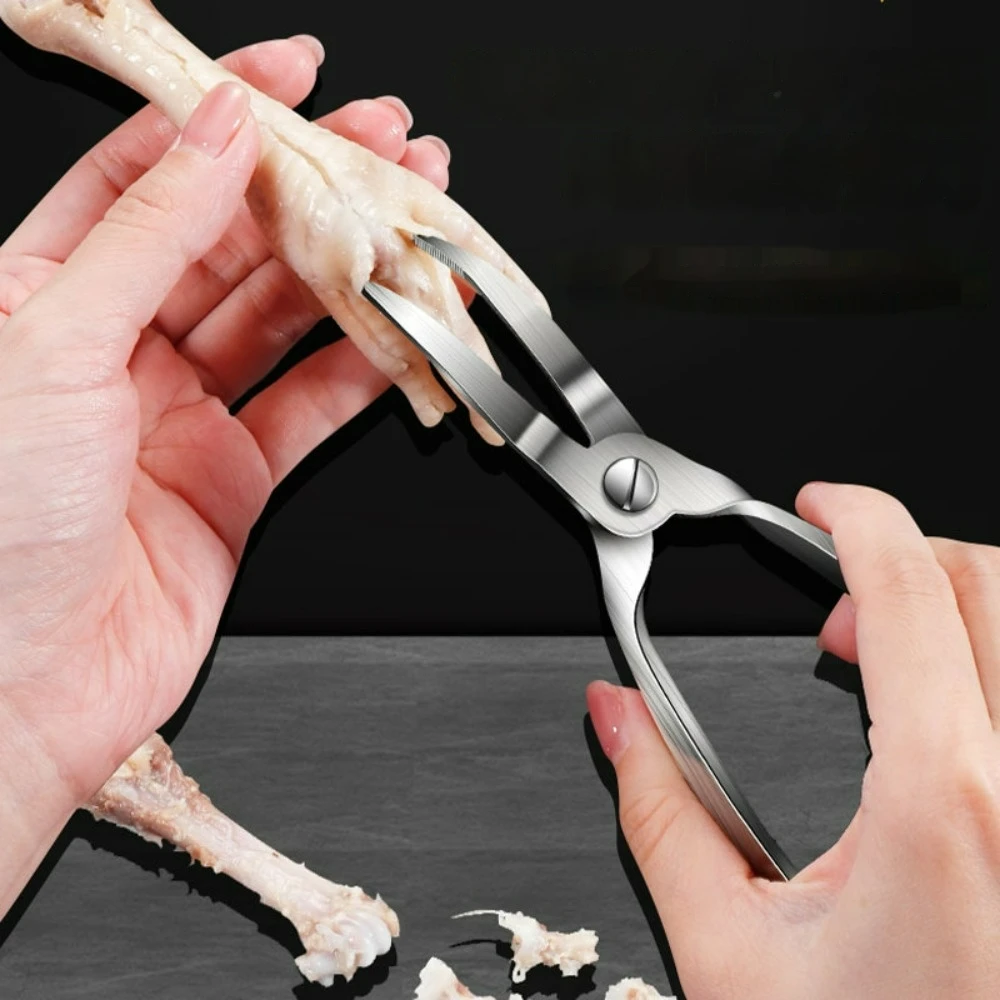 Chicken claw deboning tool Stainless steel boning scissors Ergonomically designed boning forceps for chicken and duck claws