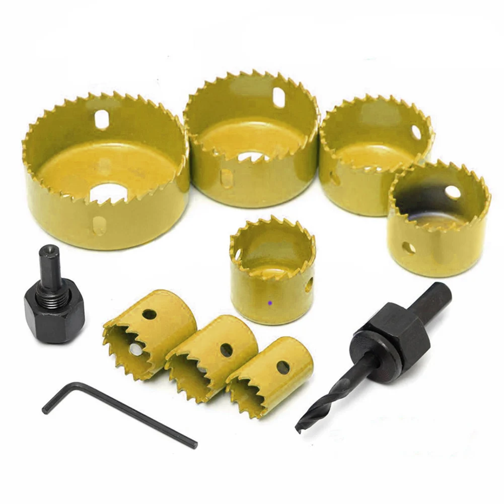 11Pcs Set 19-64mm Carbon Steel Hole Saws Drill Wood Sheet Metal Cutting Tool Kit Taladros Parafusadeira Ferramentas
