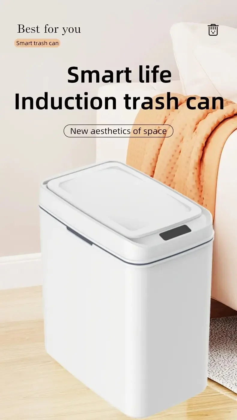 

Automatic Kitchen Trash Can,12L Motion Sensor-Activated Trash Can with Lid, Waterproof Smart Trash Bin，Can for Kitchen, Bedroom