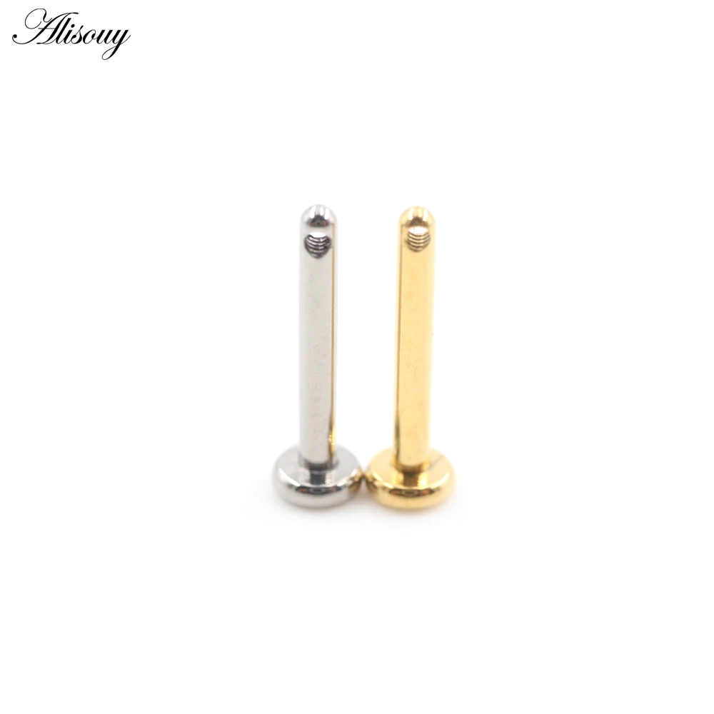 Alisouy 1PC Titanium Side Hole Internally Threaded Labret Lip Shaft Ear Stud Tragus Replacement Flat Bar Piercing Body Jewelry