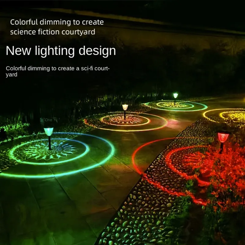 Circle Shadow Garden Light Outdoor Solar Lamp Lawn Courtyard Landscape Ground Patio Yard Driveway Waterproof Solar Pathway Light