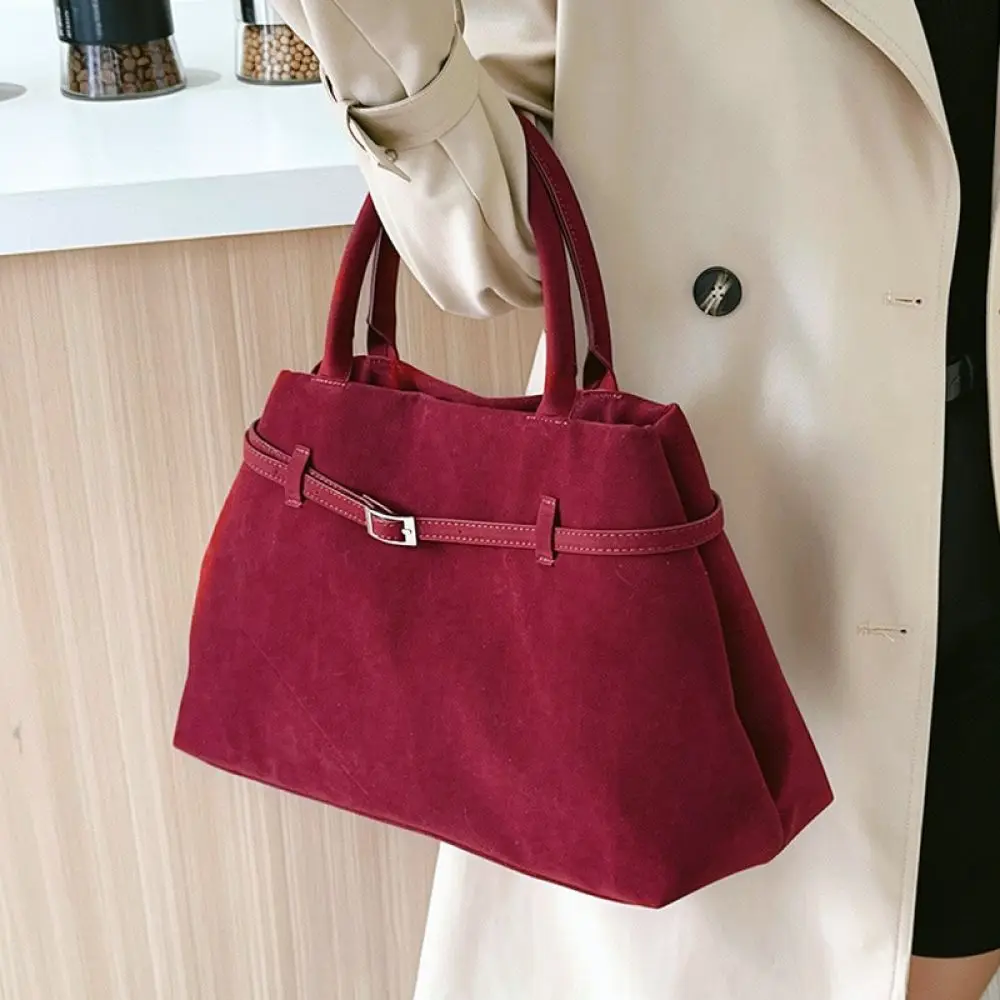 Large Tote Bag For Women Soft Matte PU Leather Handbag Retro Minimalist Shoulder Purse Fashion Casual Street Bags