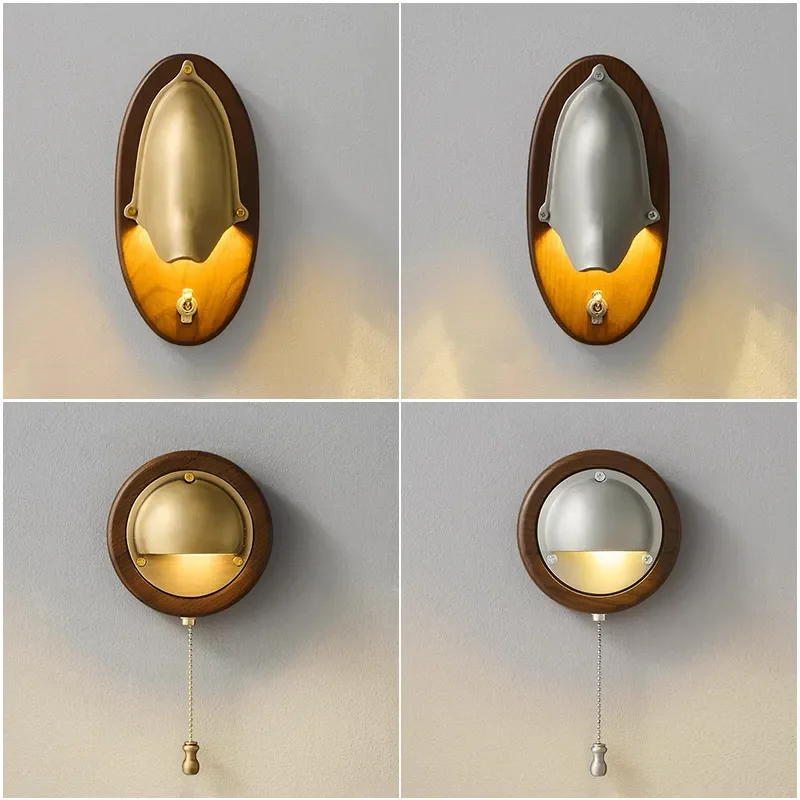Vintage Brass Wall Sconce Medieval Wabi Sabi Style Ambient Light for Corridor Staircase Bedroom Bedside Retro Home Decor