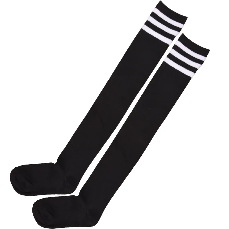 Lemon Dance Socks Student Style Versatile Women's Socks Three-Stripe Over-The-Knee Long Socks Solid Color High-Elastic High-Tube Socks