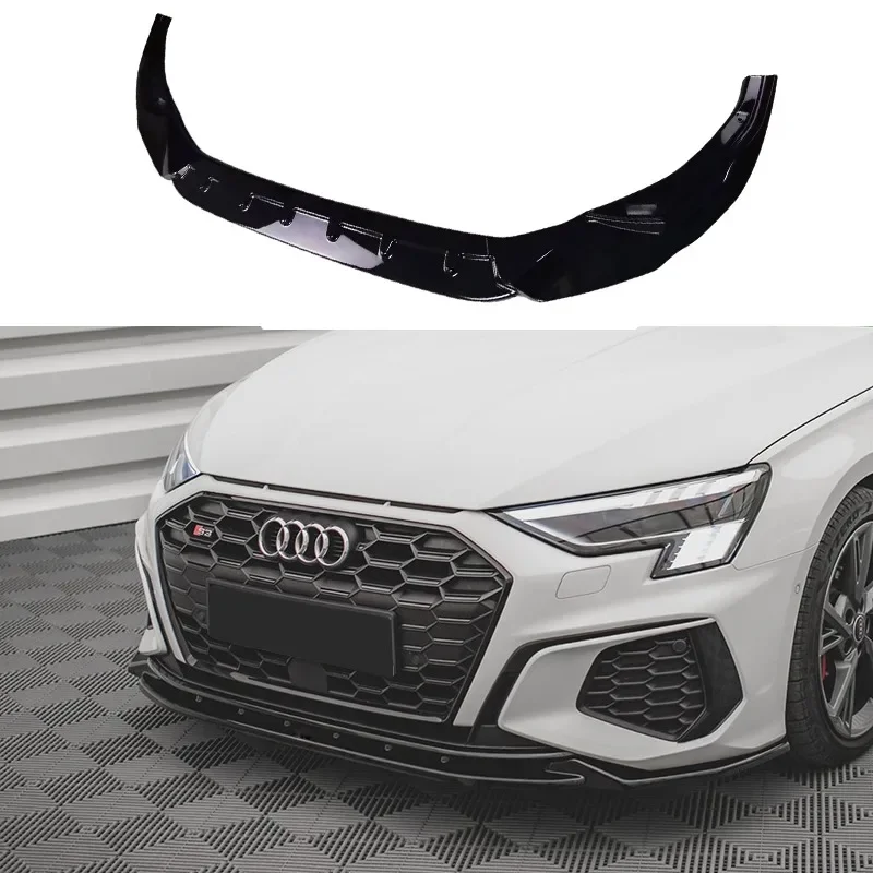 For Audi A3 8Y S3 S-Line 2020-2024 MAXTON Style Car Front Bumper Lip Spoiler Splitter Front Lip Chin Spoiler Protector Covers